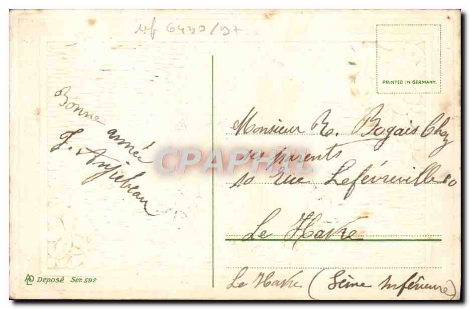 CPA Fantaisie Fleurs  — Rückseite
