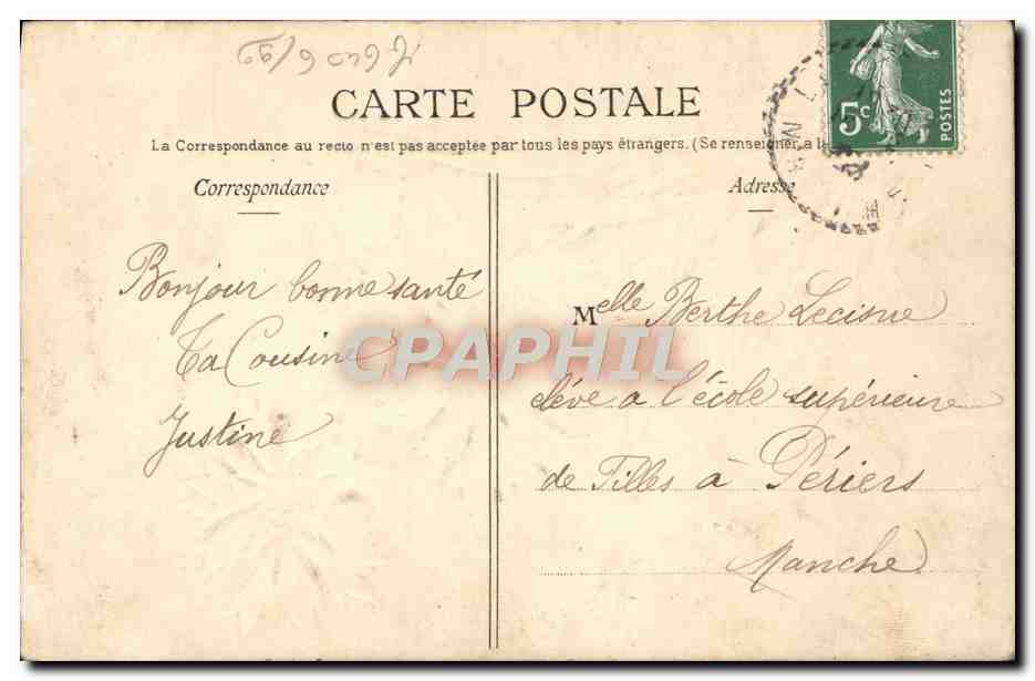 CPA Fantaisie Fleurs  — Verso