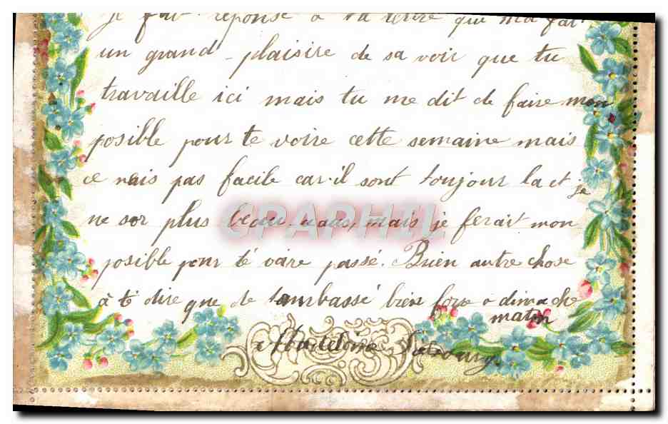 CPA Fantaisie Fleurs Colombes — Back