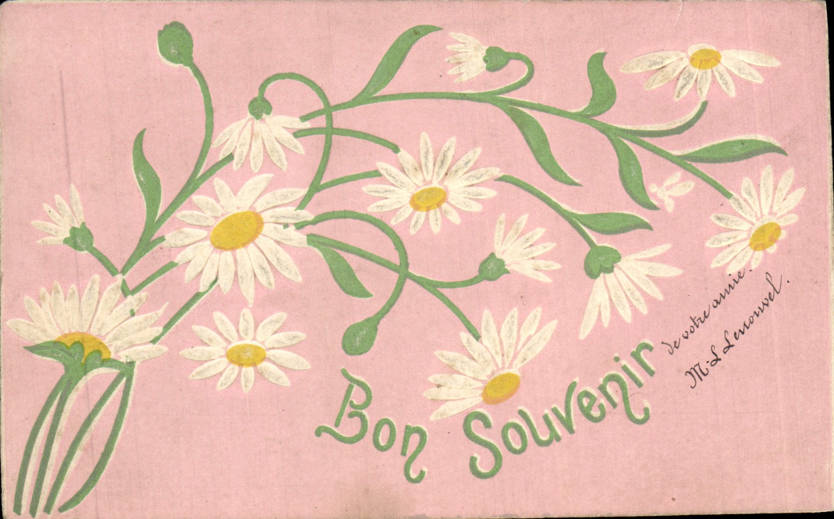 CPA Fantaisie Fleurs Paquerettes