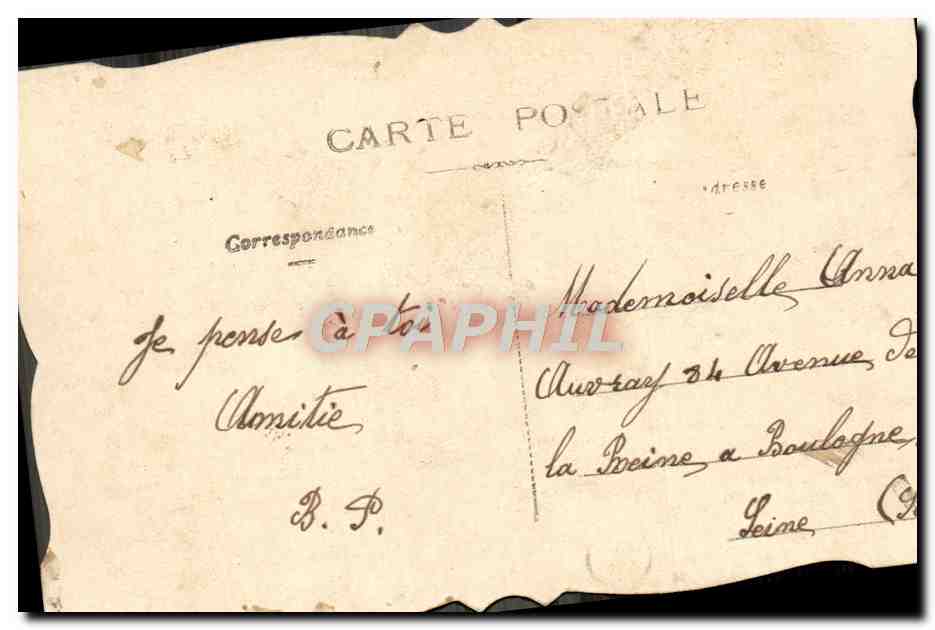 CPA Fantaisie Fleurs Fer a cheval Un baiser d'Amigny Amigny  — Verso