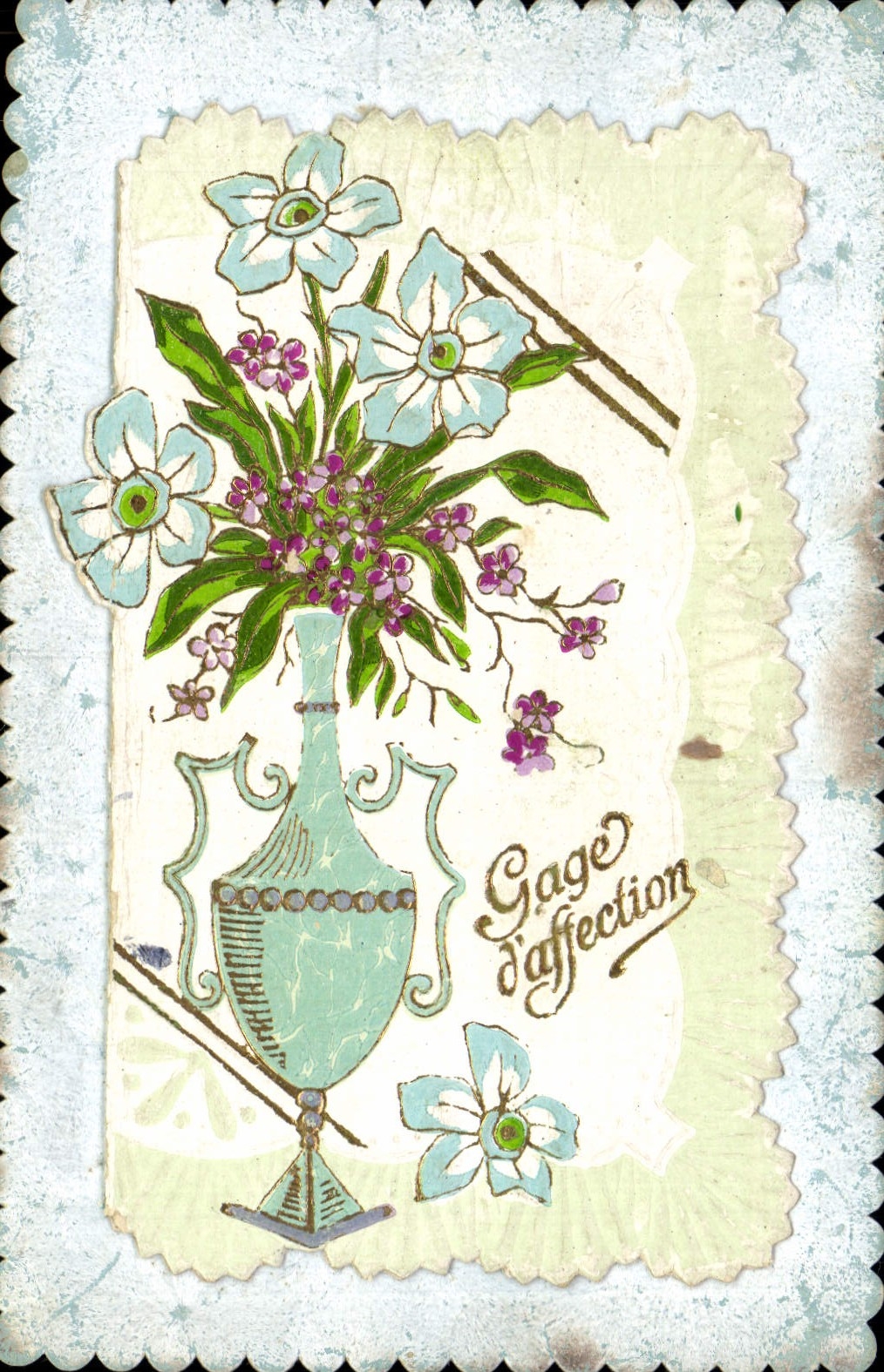 Bouquet de fleurs — Gage d'affection — Carte postale