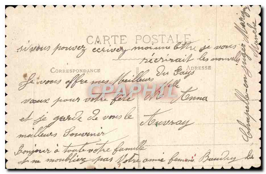 Bouquet de fleurs — Gage d'affection — Carte postale — Rückseite