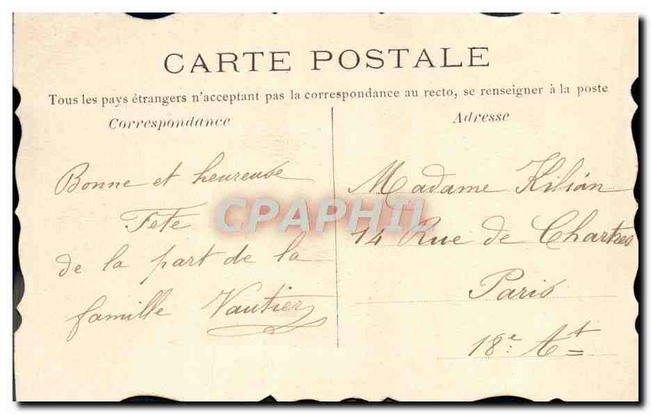 CPA Fantaisie Fleurs Colombe  — Rückseite