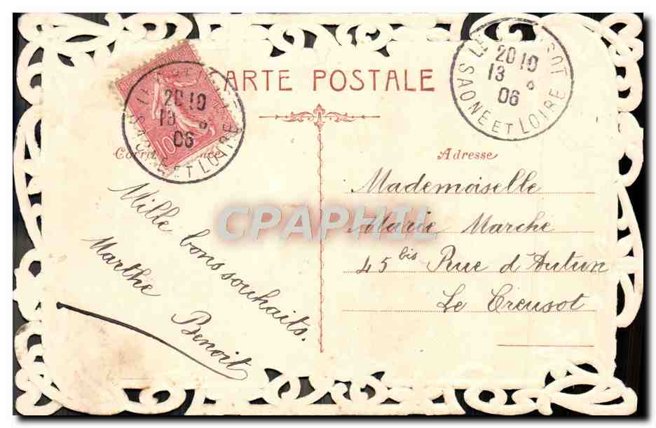 CPA Fantaisie Fleurs  — Back