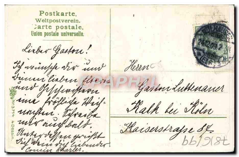 CPA Fantaisie Fleurs Noel — Rückseite