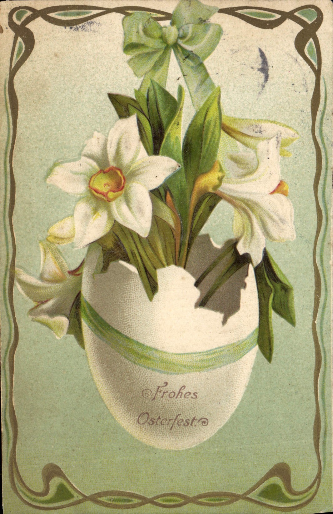 CPA Fantaisie Fleurs Oeuf