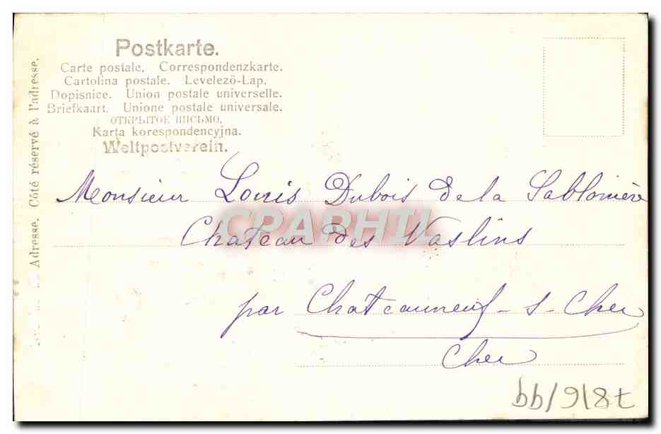 CPA Fantaisie Fleurs Trefles — Rückseite