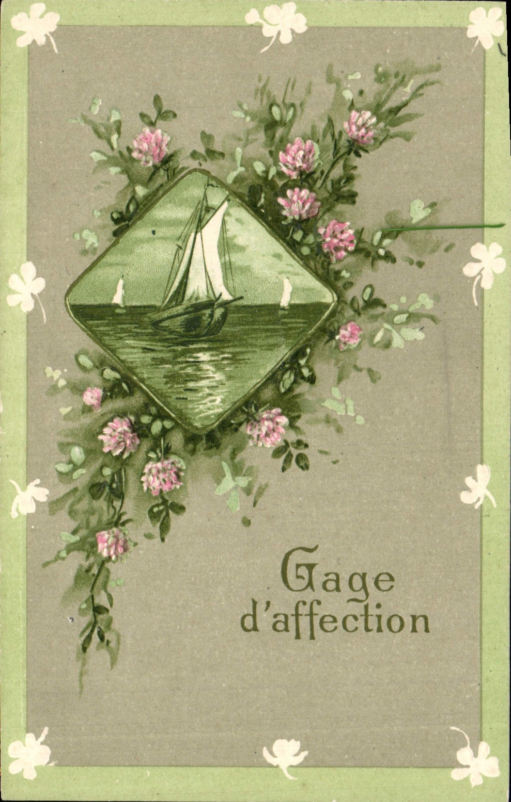 CPA Fantaisie Fleurs Bateau