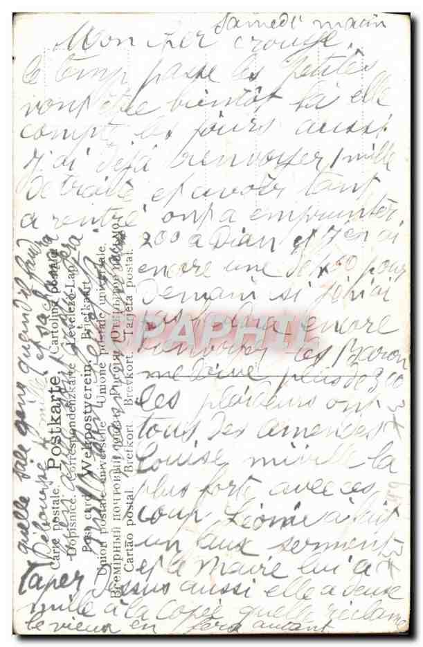 CPA Fantaisie Fleurs Trefles — Verso