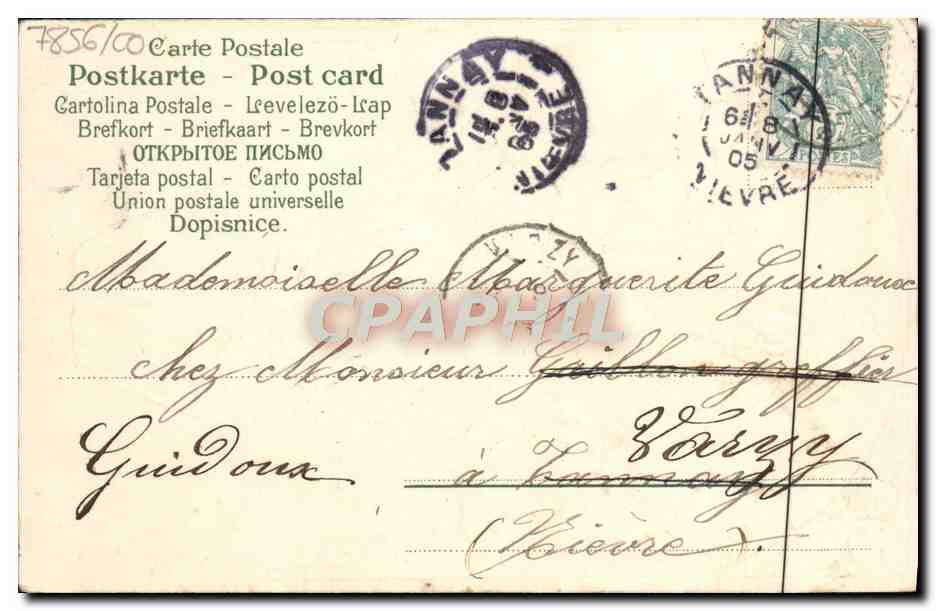 CPA Fantaisie Fleurs Trefles — Verso