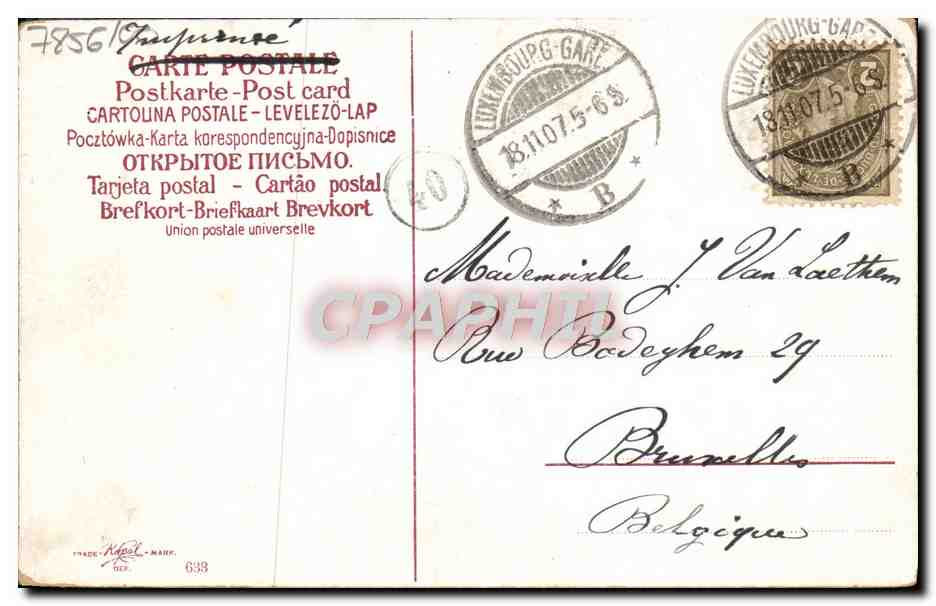 CPA Fantaisie Fleurs Automobile Colombe  — Verso