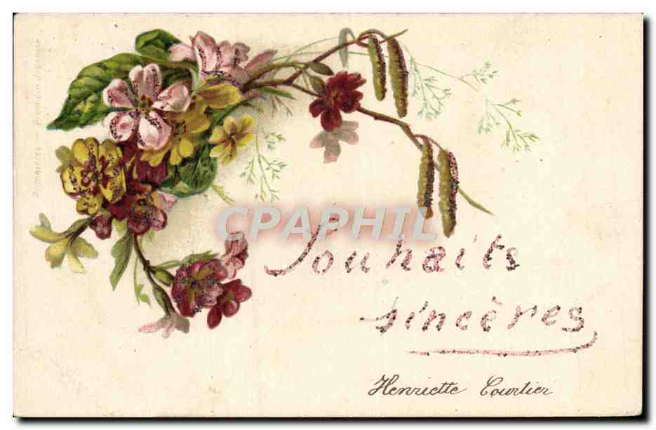 CPA Fantaisie Fleurs Henriette Courtier 