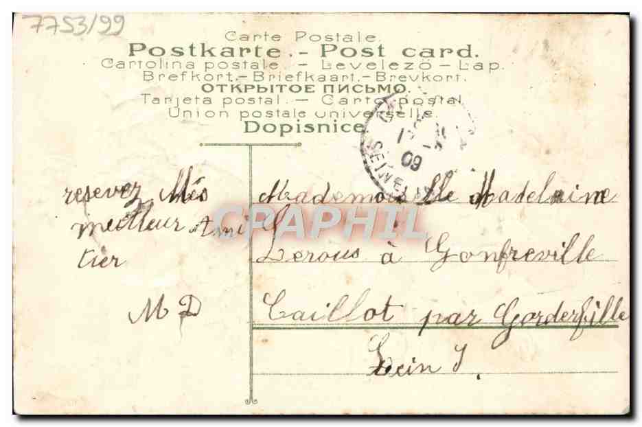 CPA Fantaisie Fleurs  — Rückseite