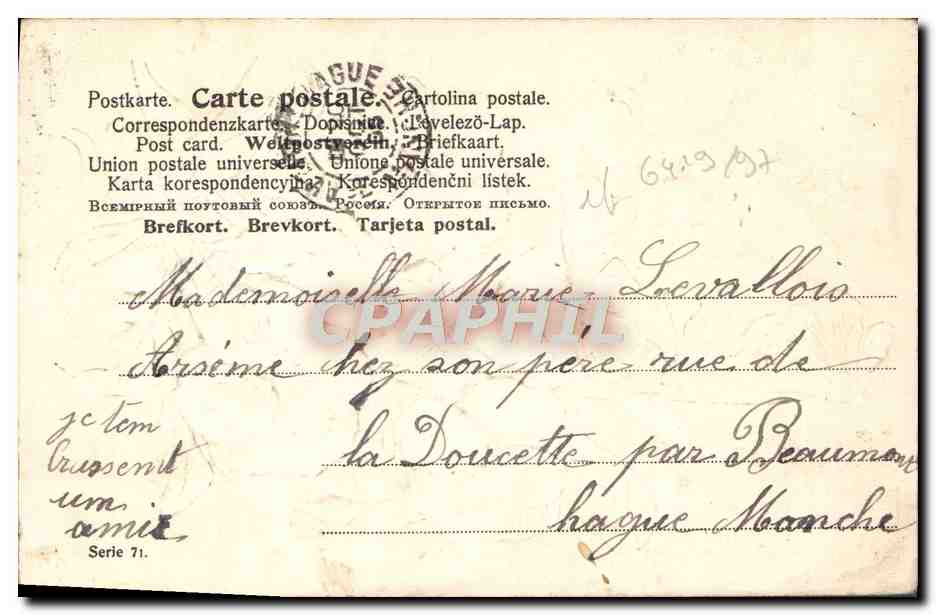 CPA Fantaisie Fleurs  — Verso