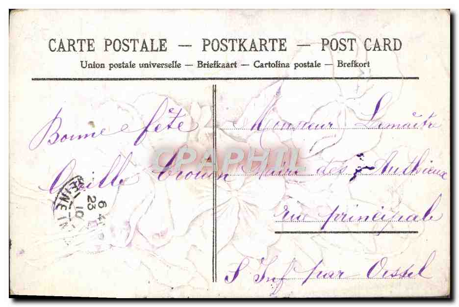 CPA Fantaisie Fleurs  — Rückseite