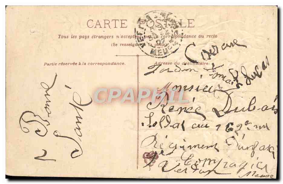 CPA Fantaisie Fleurs  — Verso