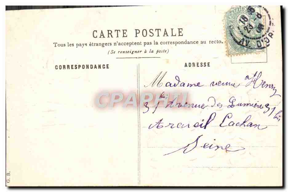 CPA Fantaisie Fleurs  — Rückseite