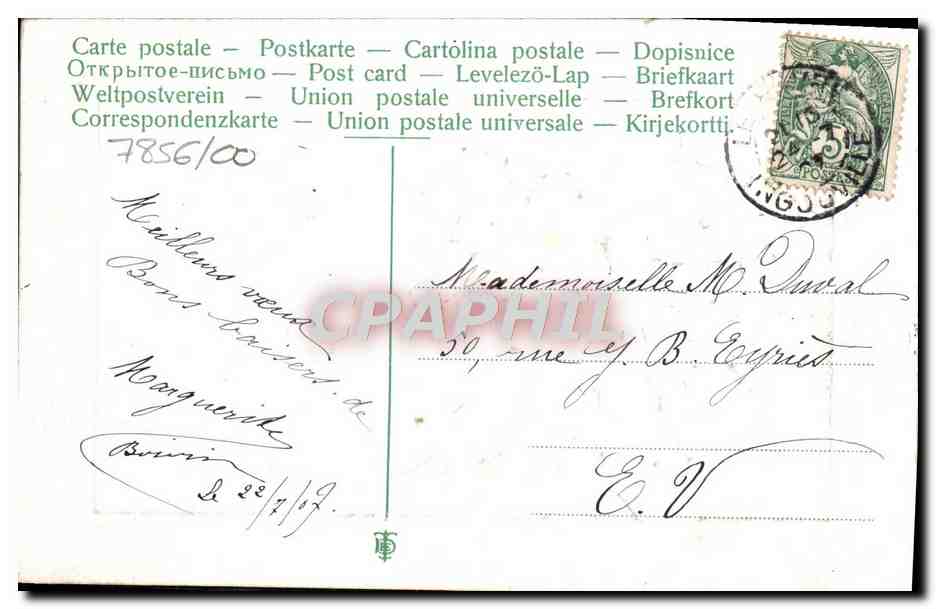 CPA Fantaisie Fleurs  — Verso