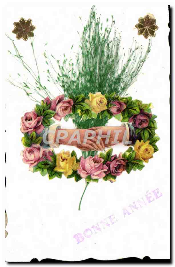 CPA Fantaisie Fleurs Bonne Annee