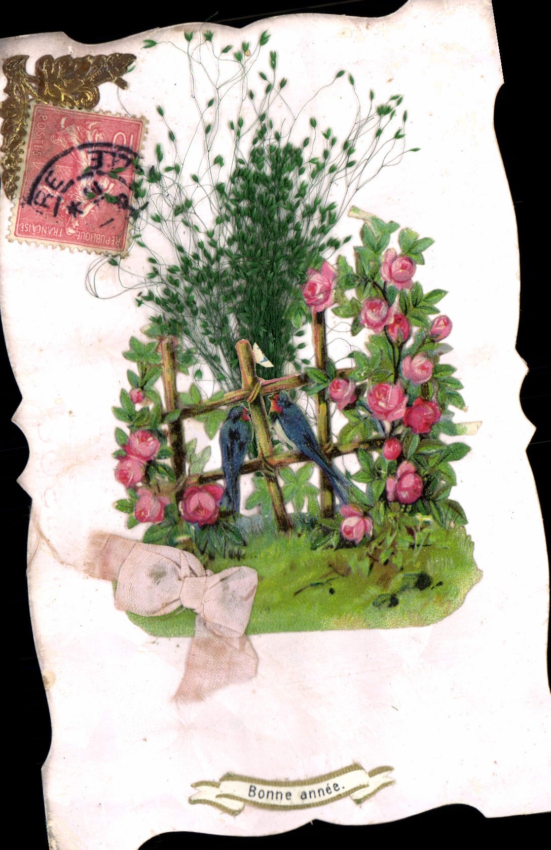 CPA Fantaisie Fleurs Bonne Annee