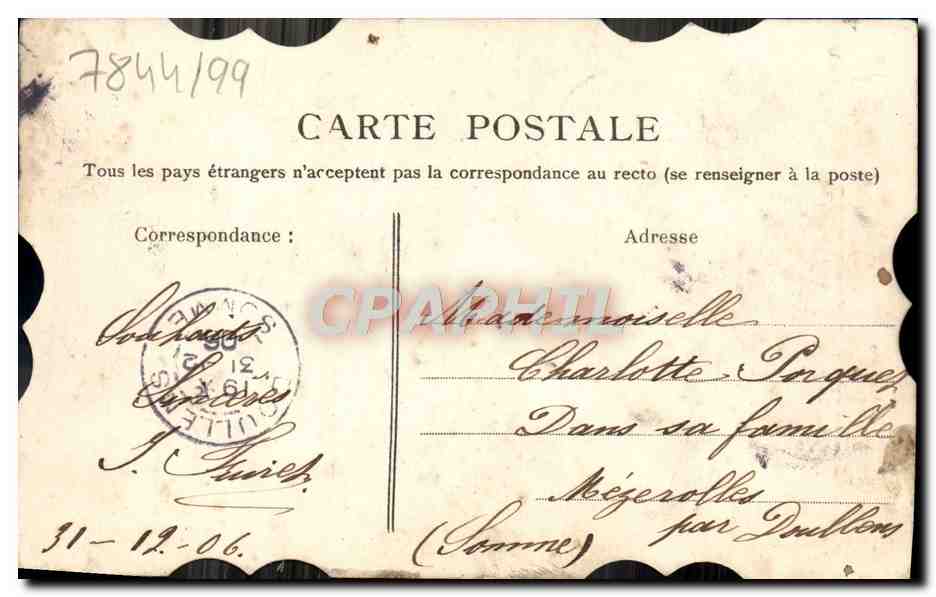 CPA Fantaisie Fleurs Hirondelle Heureuse Annee — Back