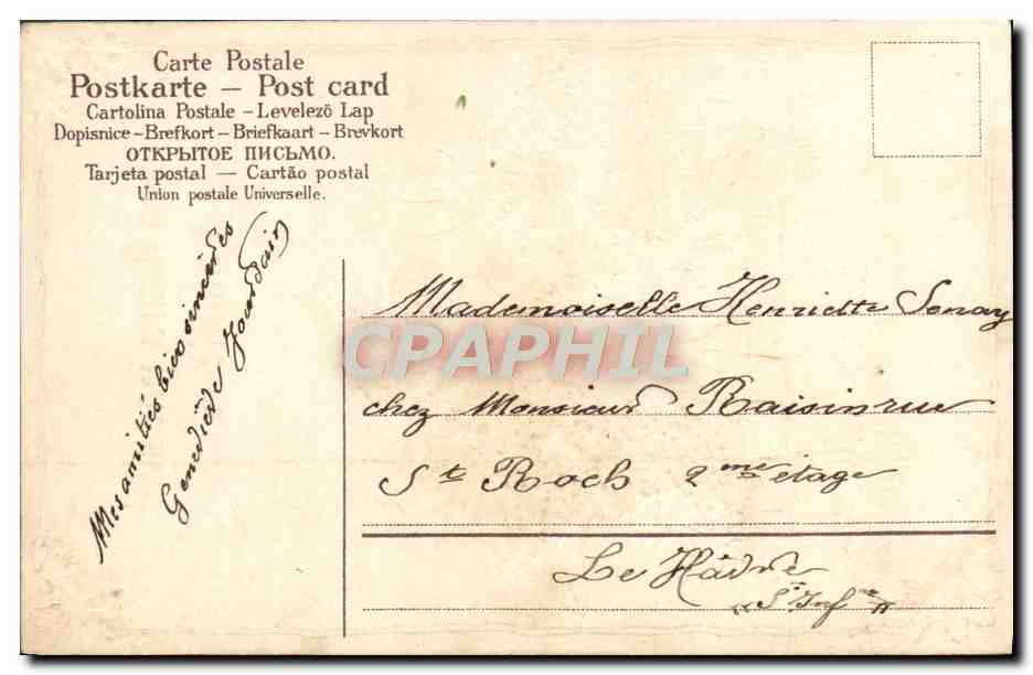 CPA Fantaisie Fleurs — Rückseite
