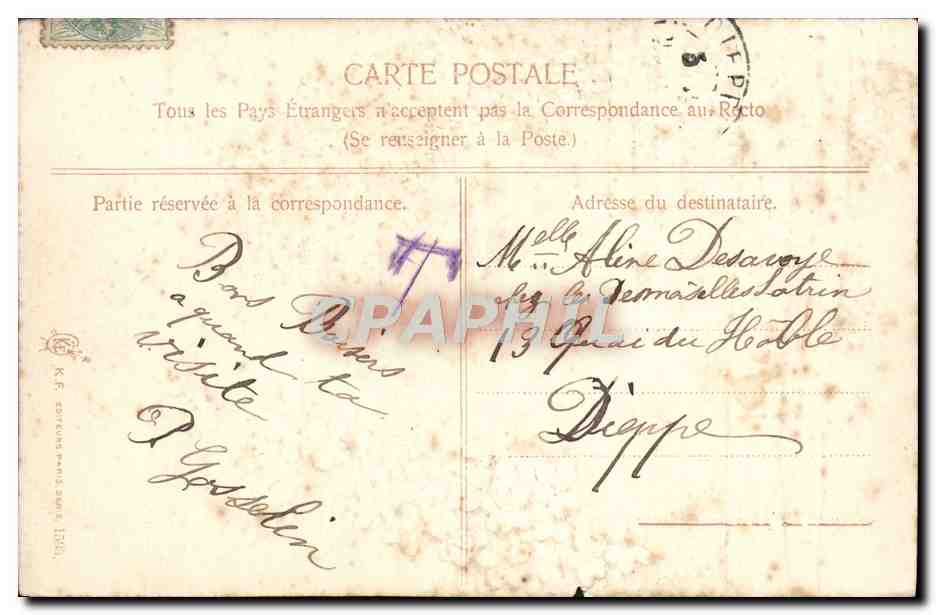 CPA Fantaisie Fleurs — Back