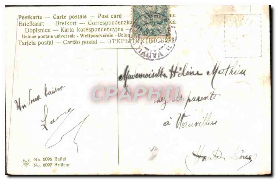 CPA Fantaisie Fleurs — Rückseite