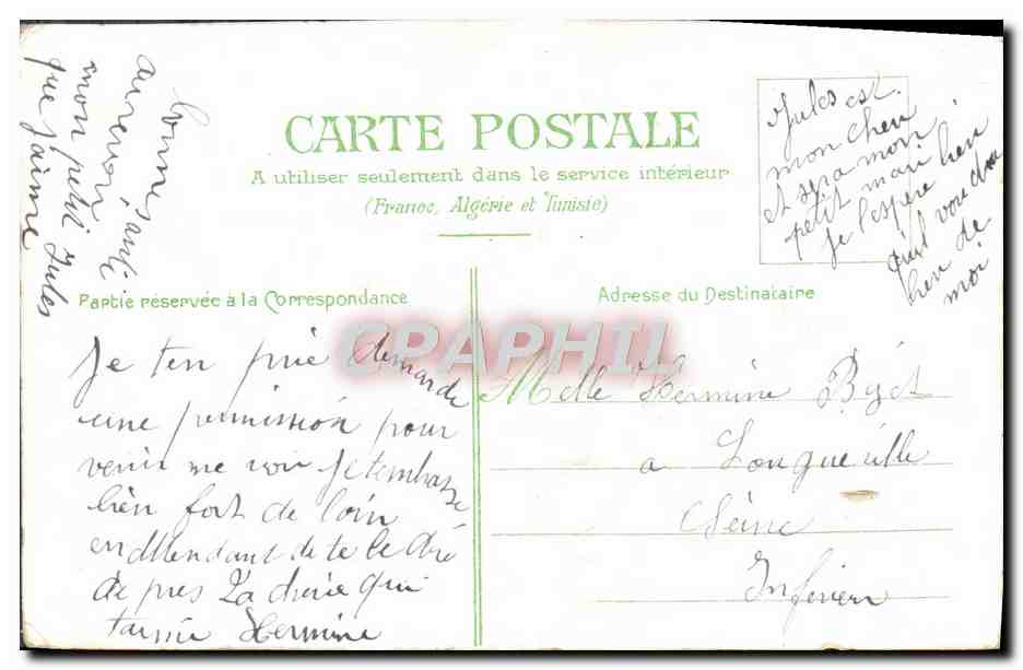 CPA Fantaisie Fleurs Pensez A Moi — Rückseite