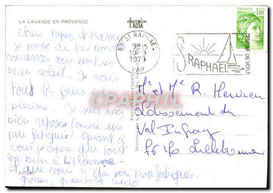 CPM La Lavande En Provence Enfant — Rückseite