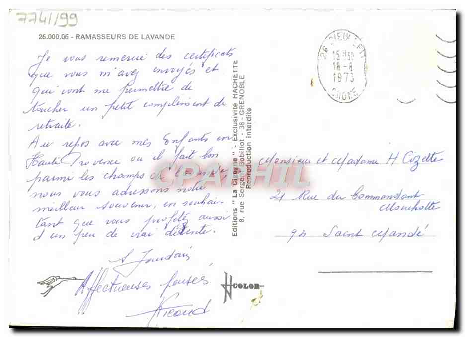 CPM Ramasseurs De Lavande — Verso