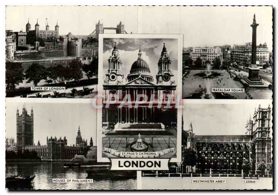 CPM London Tower Trafalgar Square Houses of Parliament Westminster Abbey
