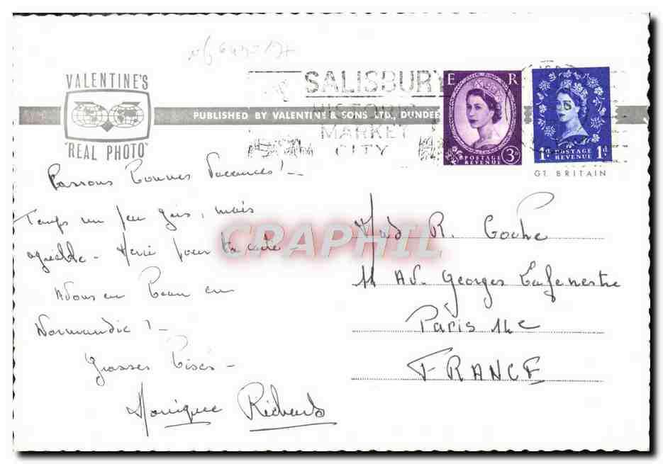 CPM London Tower Trafalgar Square Houses of Parliament Westminster Abbey — Verso