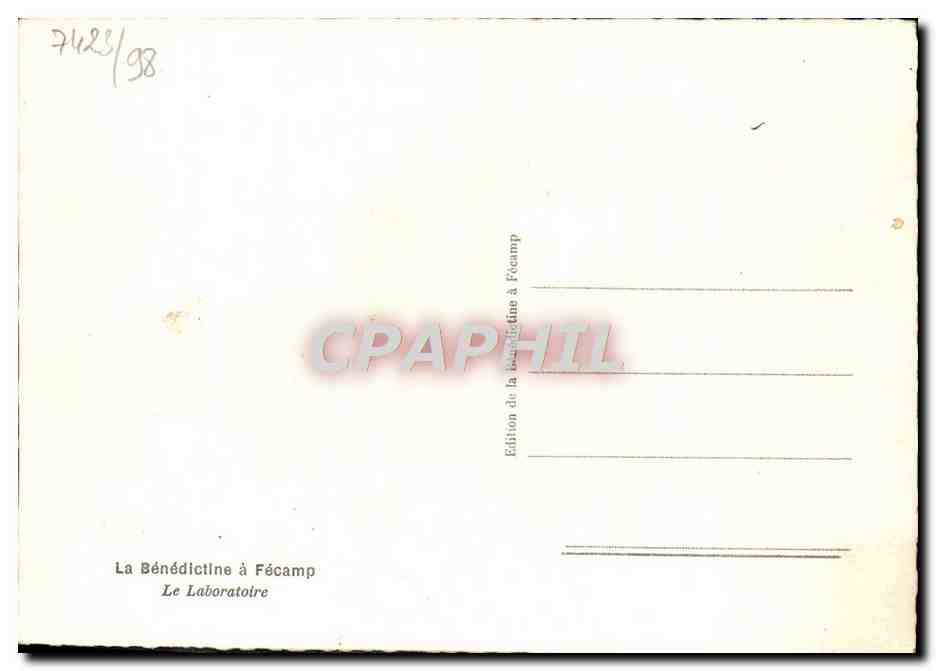 CPM La Benedictine A Fecamp Le Laboratoire — Rückseite