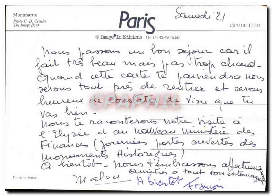 Montmartre — Het Heilig Hart van Parijs — Foto C.-D. Ceissler, The Image Bank — Achterkant