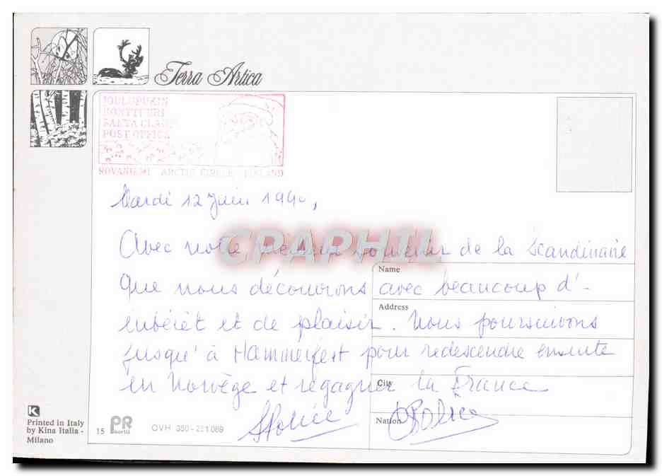 CPM Terra Artica Flamme Santa Claus  — Verso