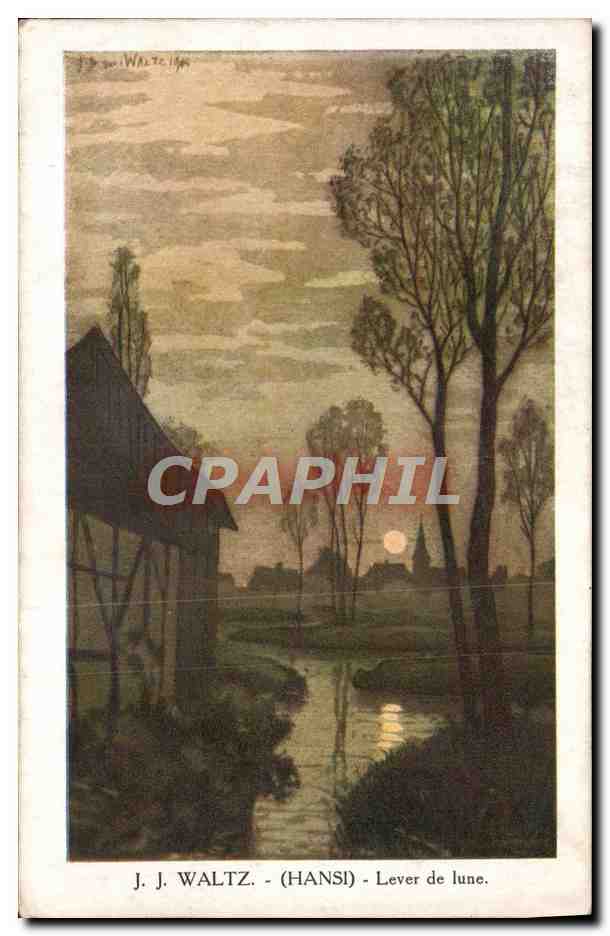 CPM JJ Waltz Illustrateur Hansi Lever de Lune