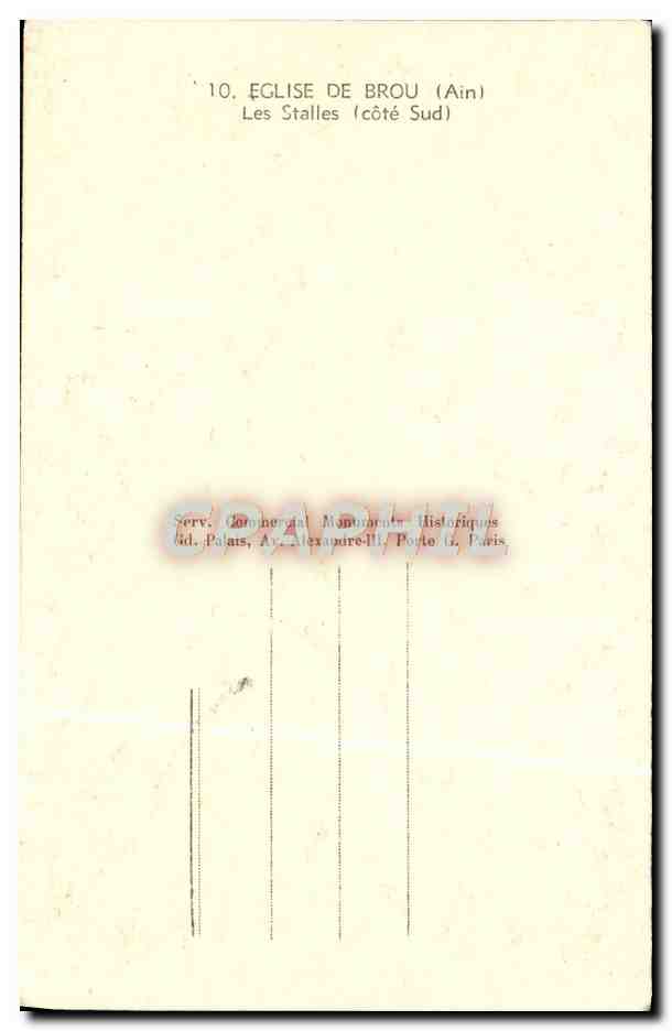 CPM Eglise De Brou Les Stalles — Verso