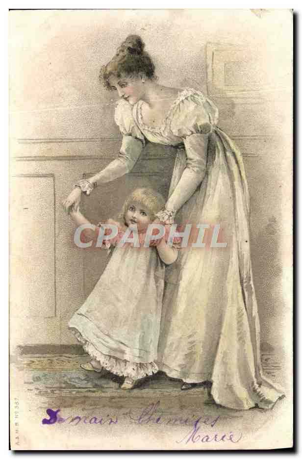 CPA Fantaisie Femme Enfant