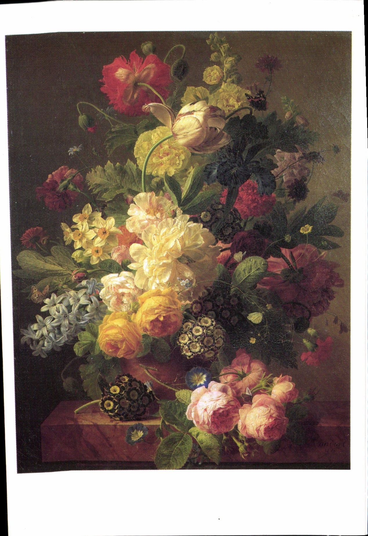 CPM Fleurs Dans Un Vase Pose sur une Console de Marbre Jan Frans Van Dael