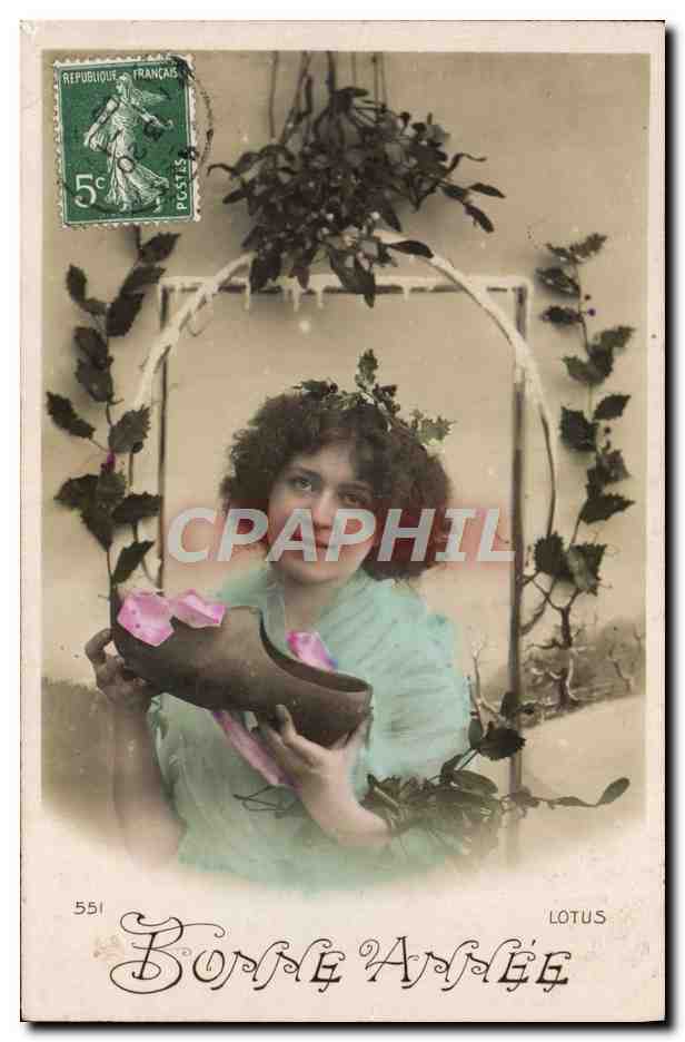 CPA Fantaisie Femme Bonne Annee