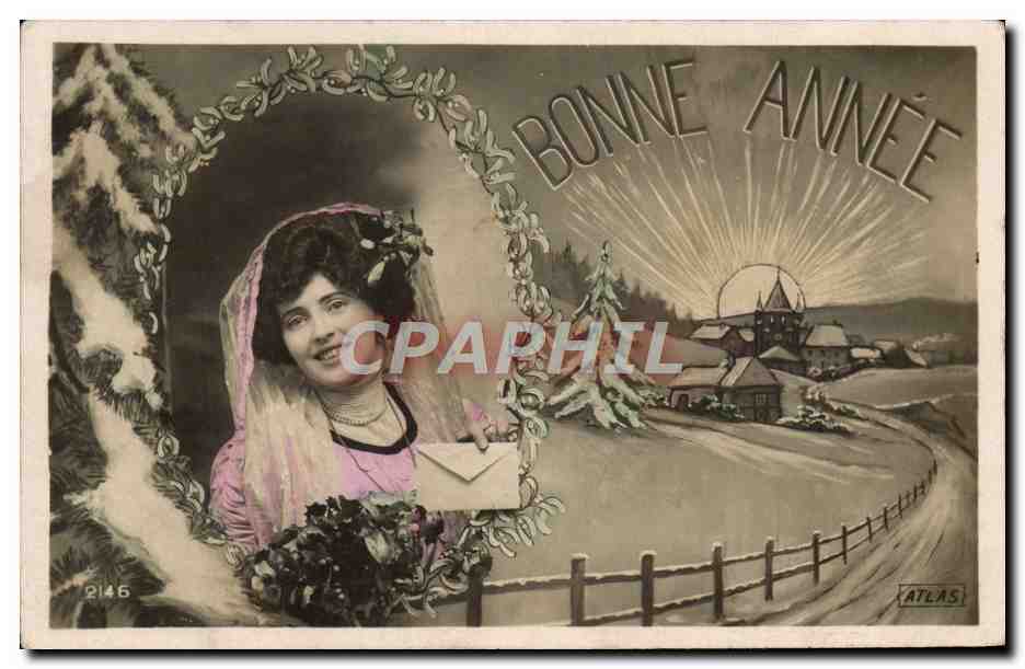 CPA Fantaisie Femme Bonne Annee