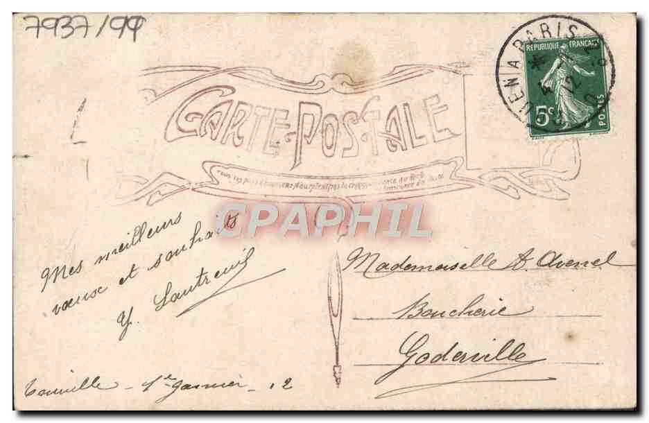 CPA Fantaisie Femme Bonne Annee — Rückseite