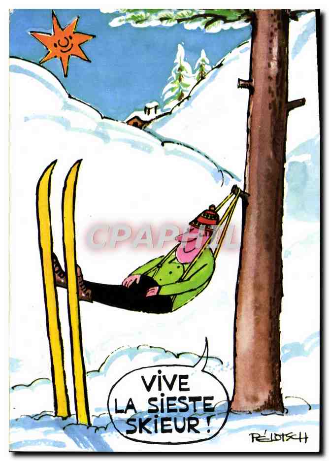 Skiieur en sieste — Été-Hiver — Édition Perrochet
