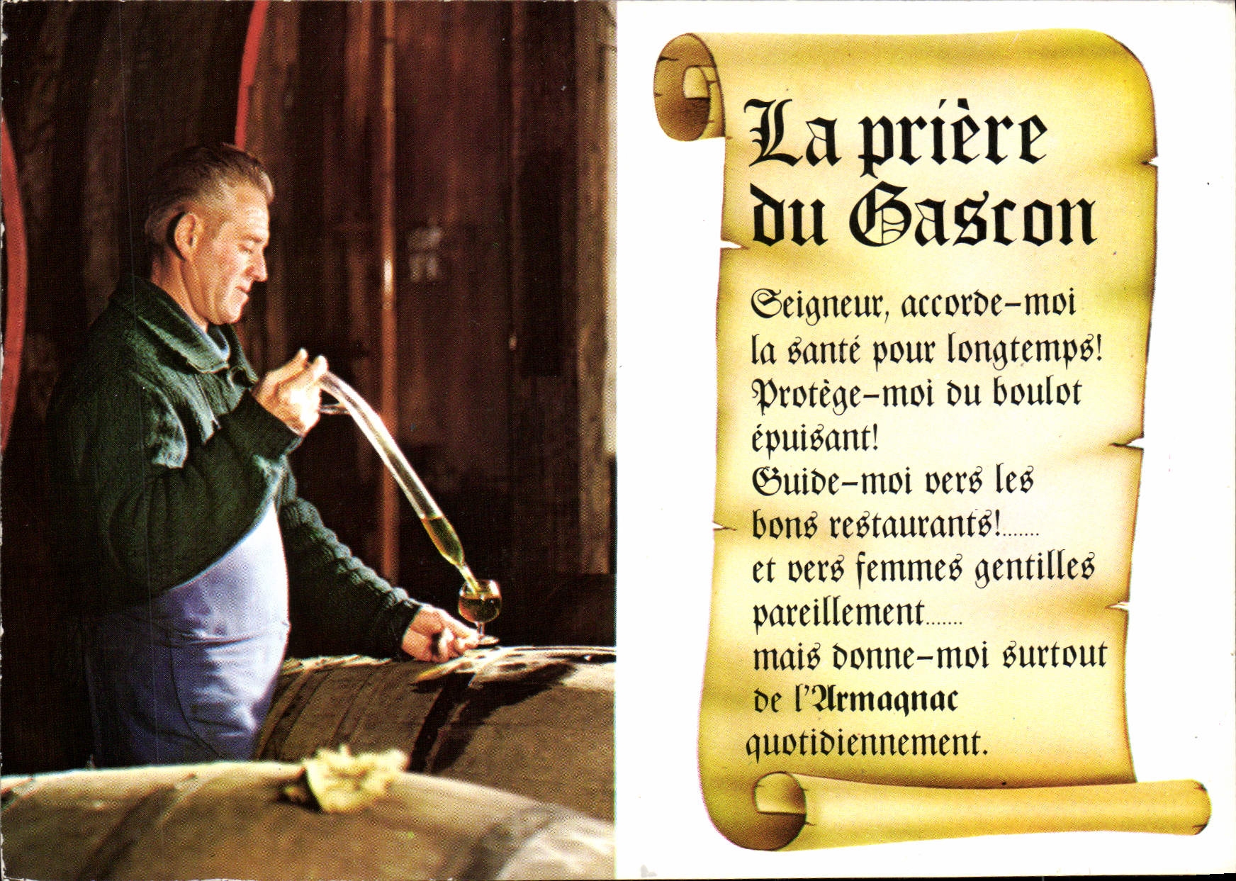 CPM La Priere du Gascon Folklore Alambic Vin