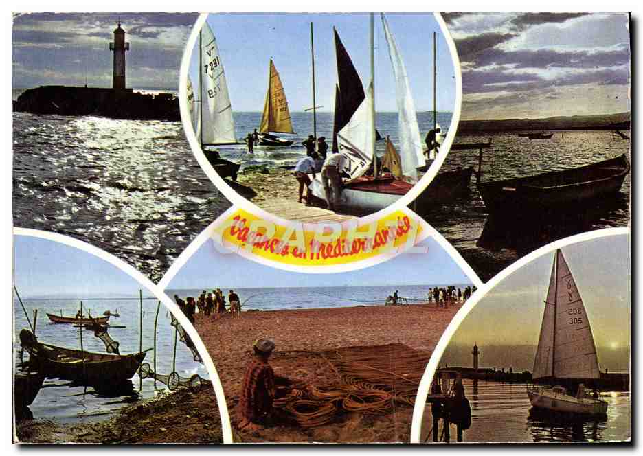 Côte Méditerranéenne — Plages, voiliers et phare — Société des Cartes Postales AFA-POUX