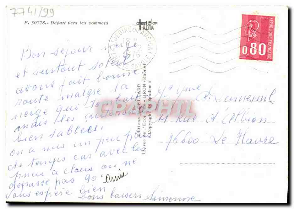 Abreise zu den Gipfeln — F. 30778 — Éditions J. PELLARD - Spodum — Rückseite