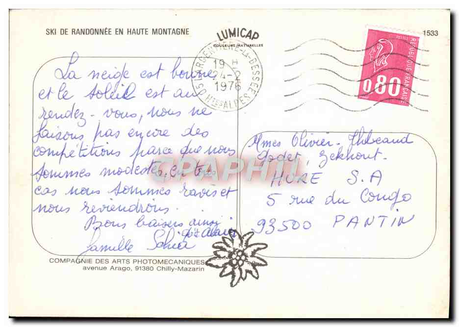 Ski de randonnée en haute montagne — Verlag IRIS, Seriennummer nicht sichtbar — Rückseite