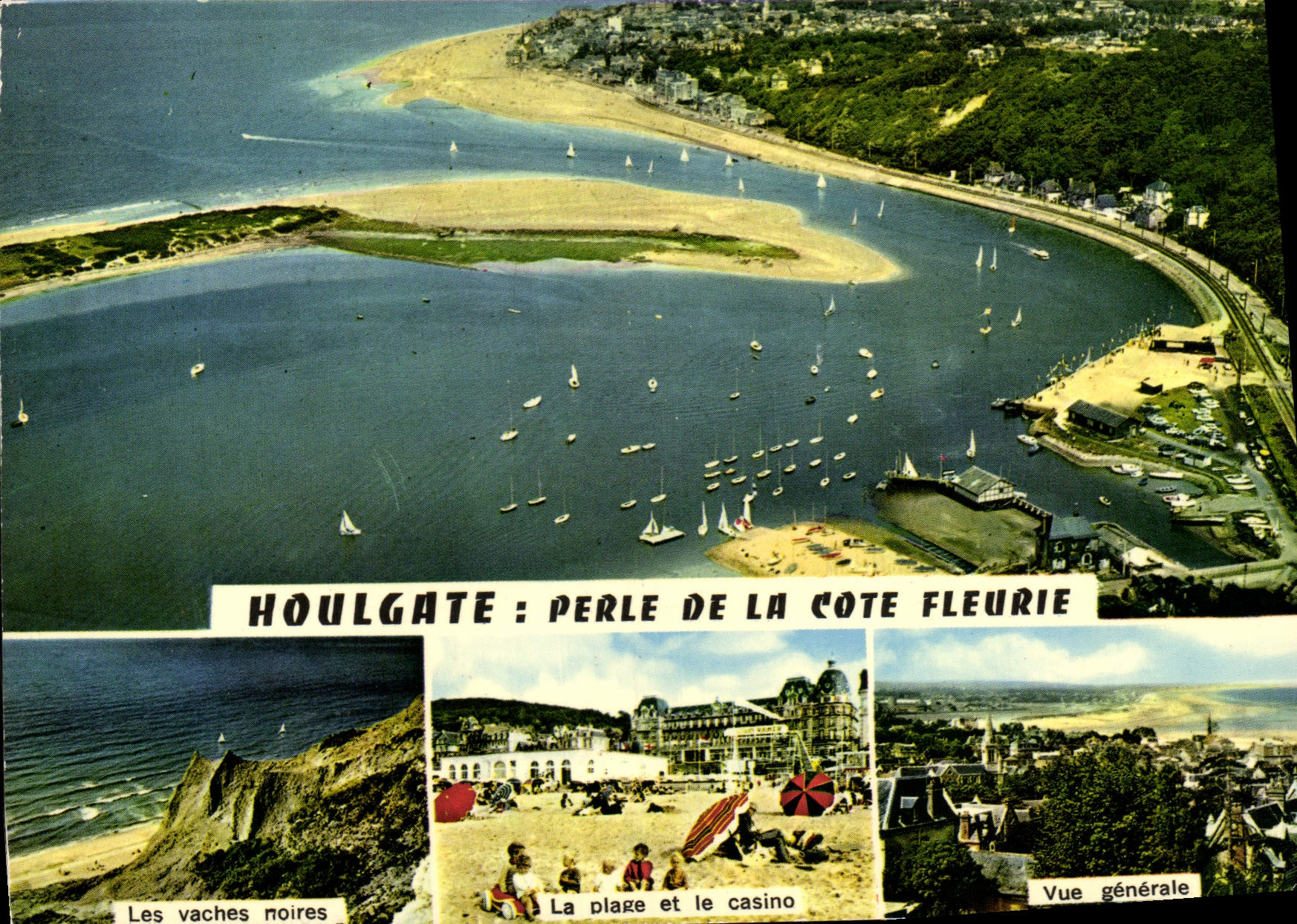 Houlgate : Perle de la Côte Fleurie — vue aérienne et panoramique avec les vaches noires, la plage et le casino — éditeur Artiméd, n° 106